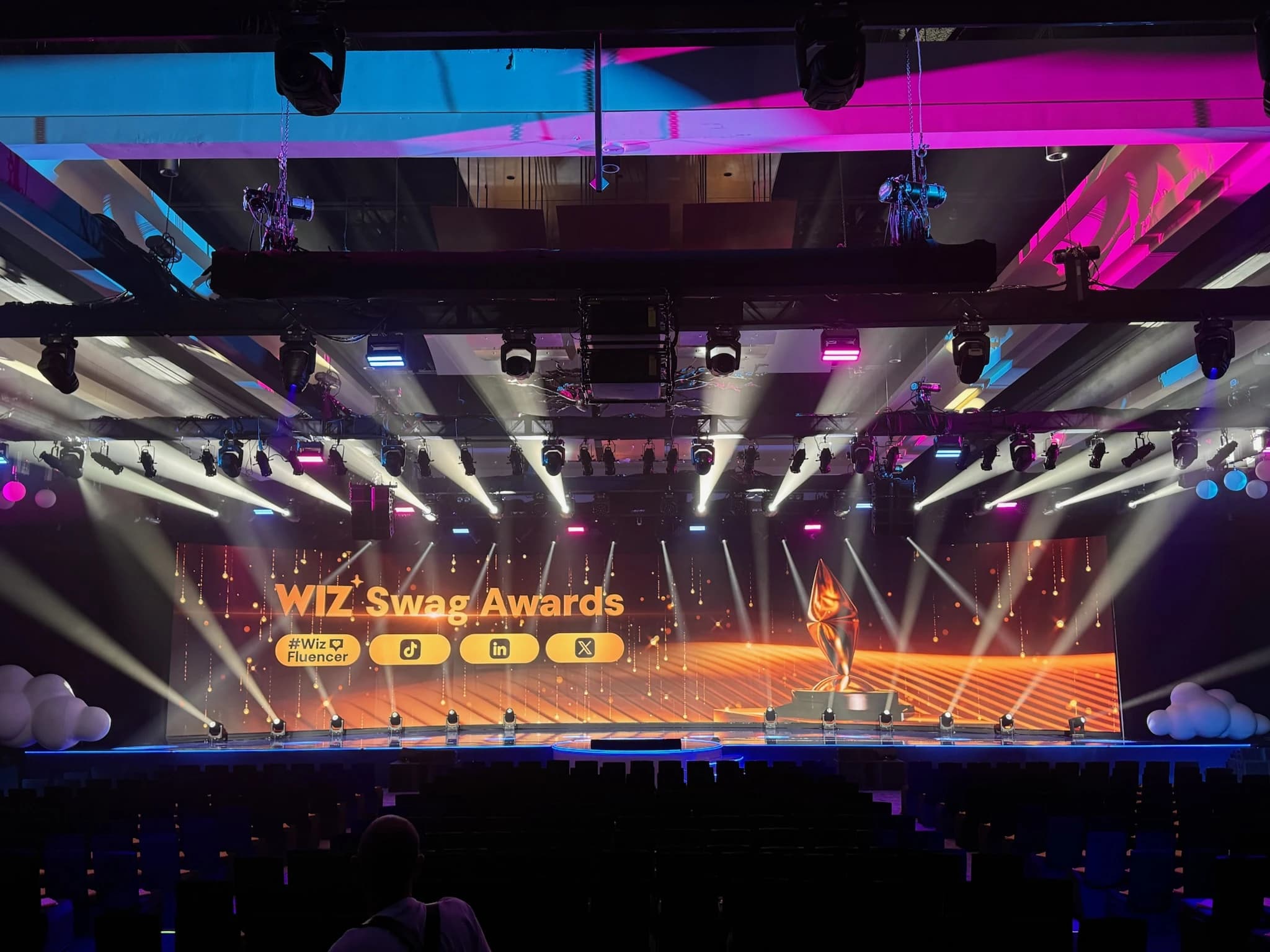 Outdoor dining event with elegant table setup