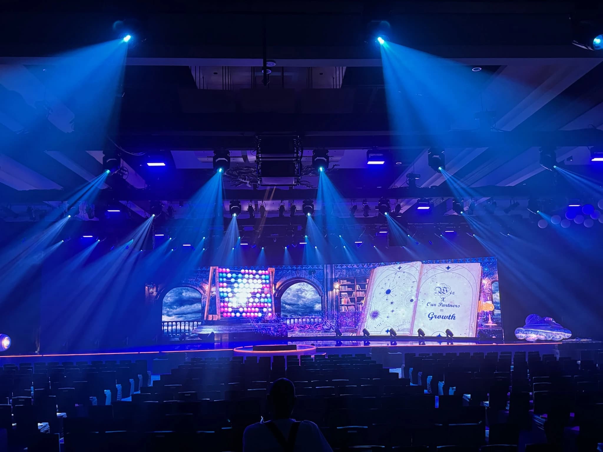 Celebration stage with colorful decorations